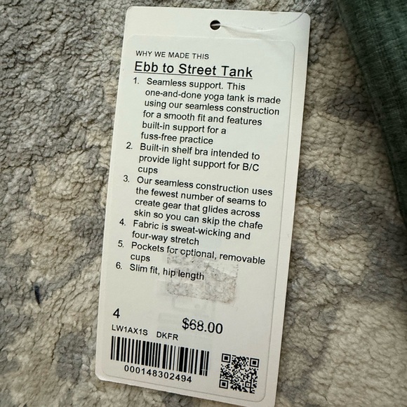 Lululemon Ebb to Street Tank Top Dark Forest (NWT) - Picture 8 of 8